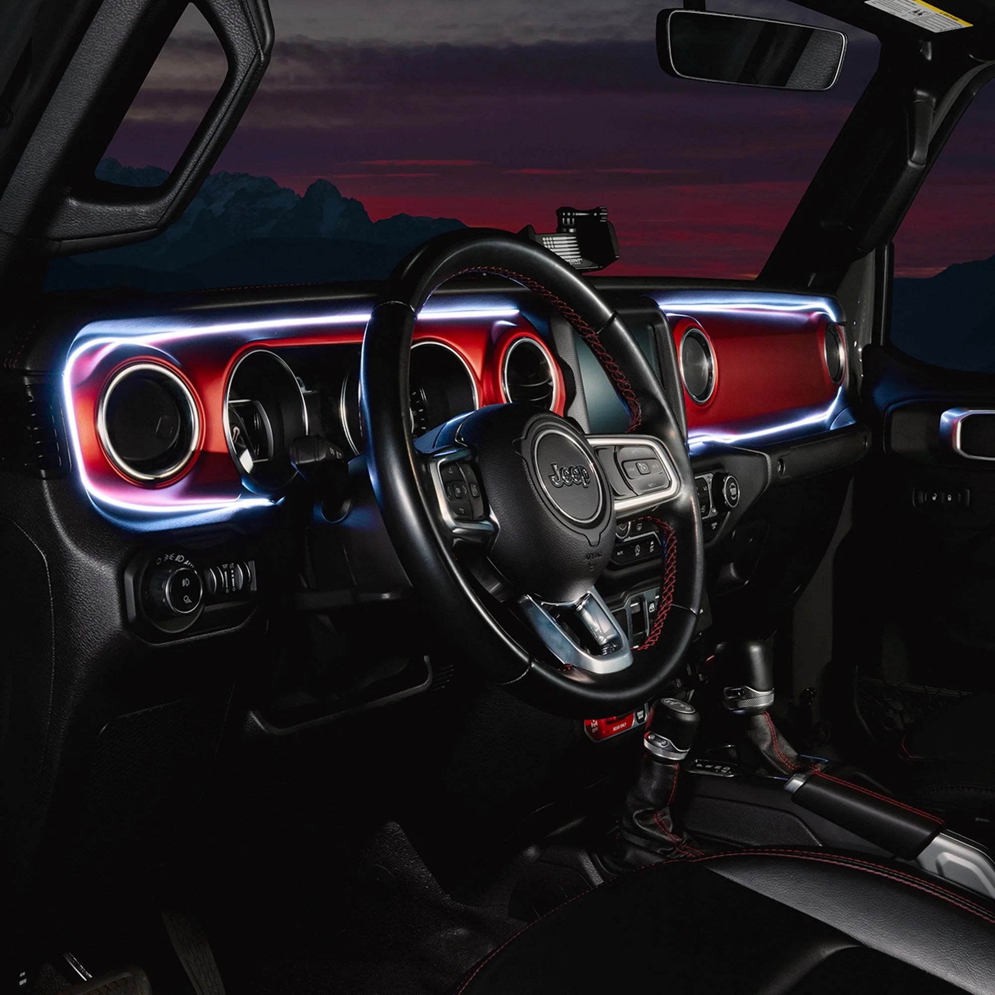 2018-2023 Jeep Wrangler JL/Gladiator JT Dynamic ColorSHIFT LED Interior Dash Board Kit