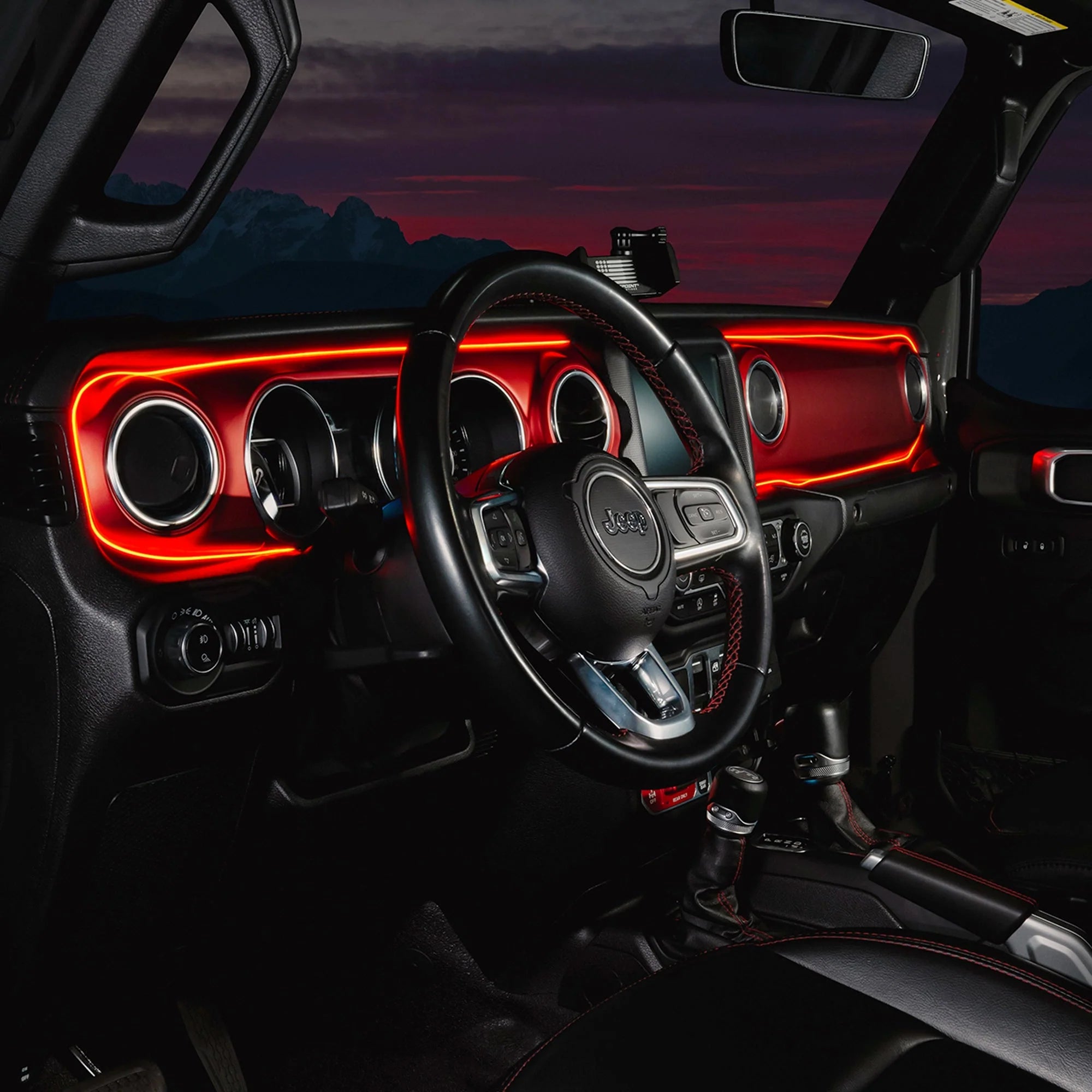2018-2023 Jeep Wrangler JL/Gladiator JT Dynamic ColorSHIFT LED Interior Dash Board Kit