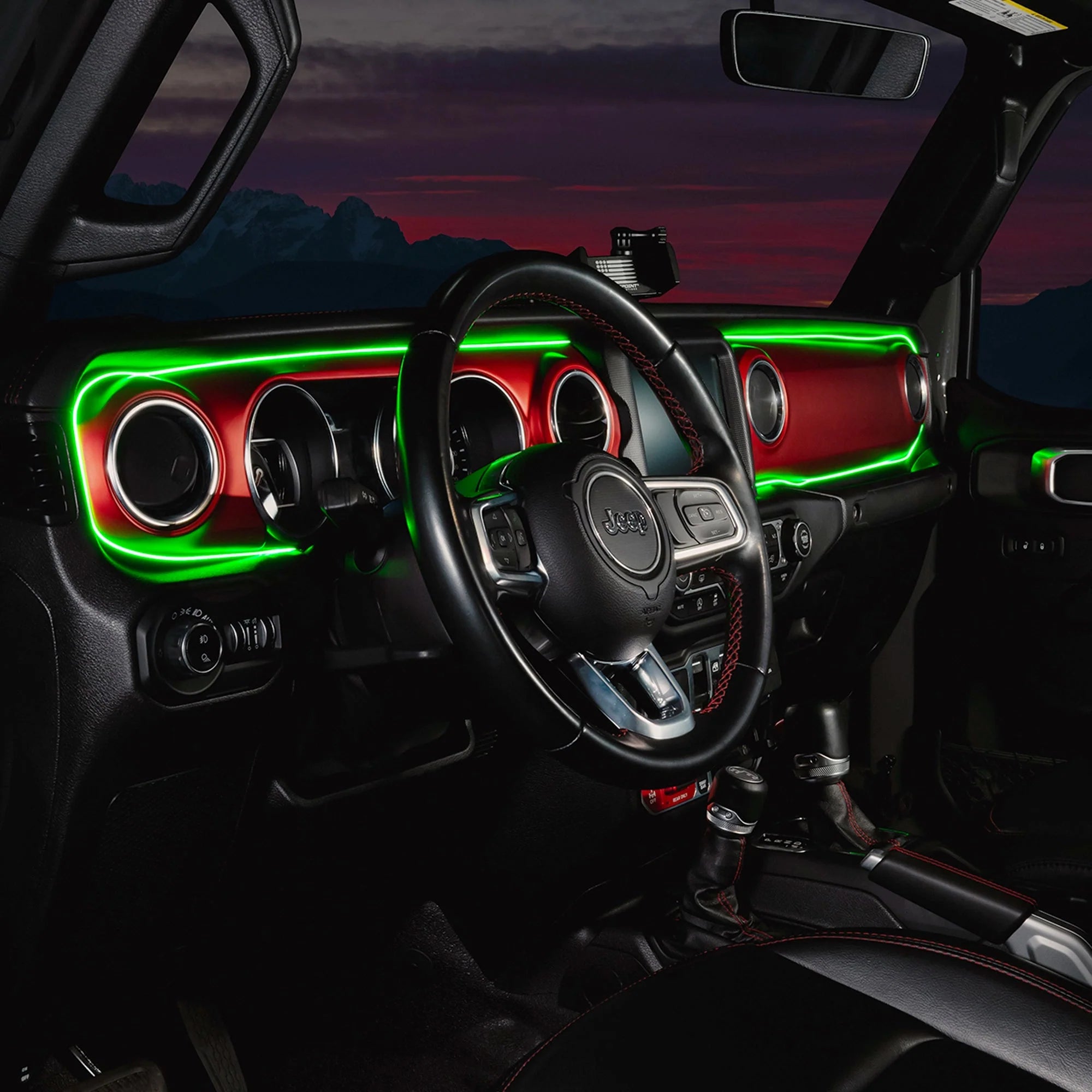 2018-2023 Jeep Wrangler JL/Gladiator JT Dynamic ColorSHIFT LED Interior Dash Board Kit