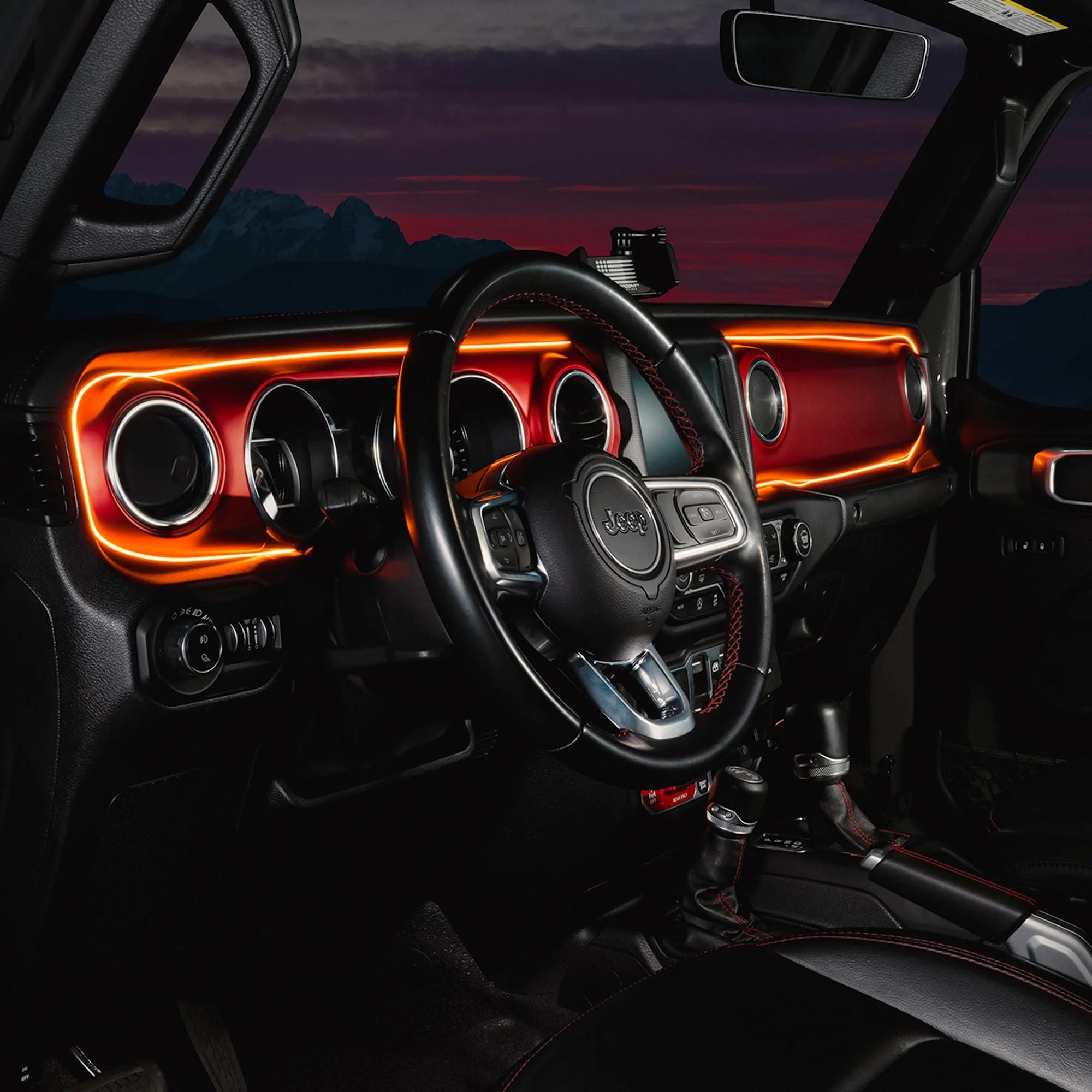 2018-2023 Jeep Wrangler JL/Gladiator JT Dynamic ColorSHIFT LED Interior Dash Board Kit