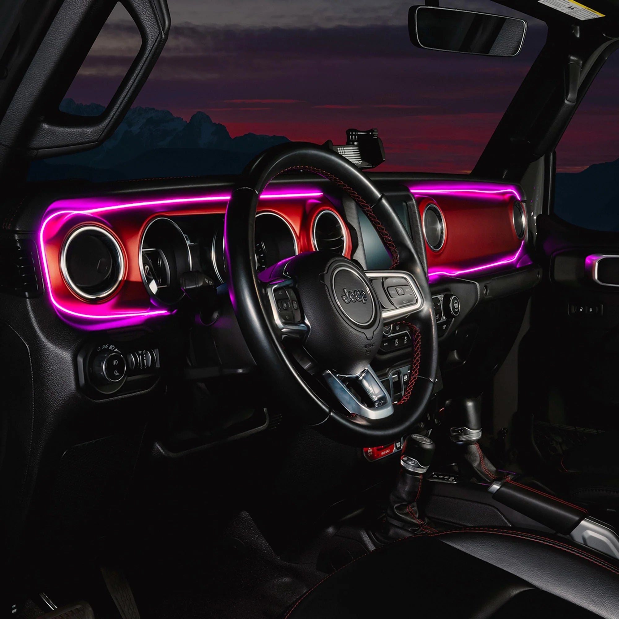 2018-2023 Jeep Wrangler JL/Gladiator JT Dynamic ColorSHIFT LED Interior Dash Board Kit