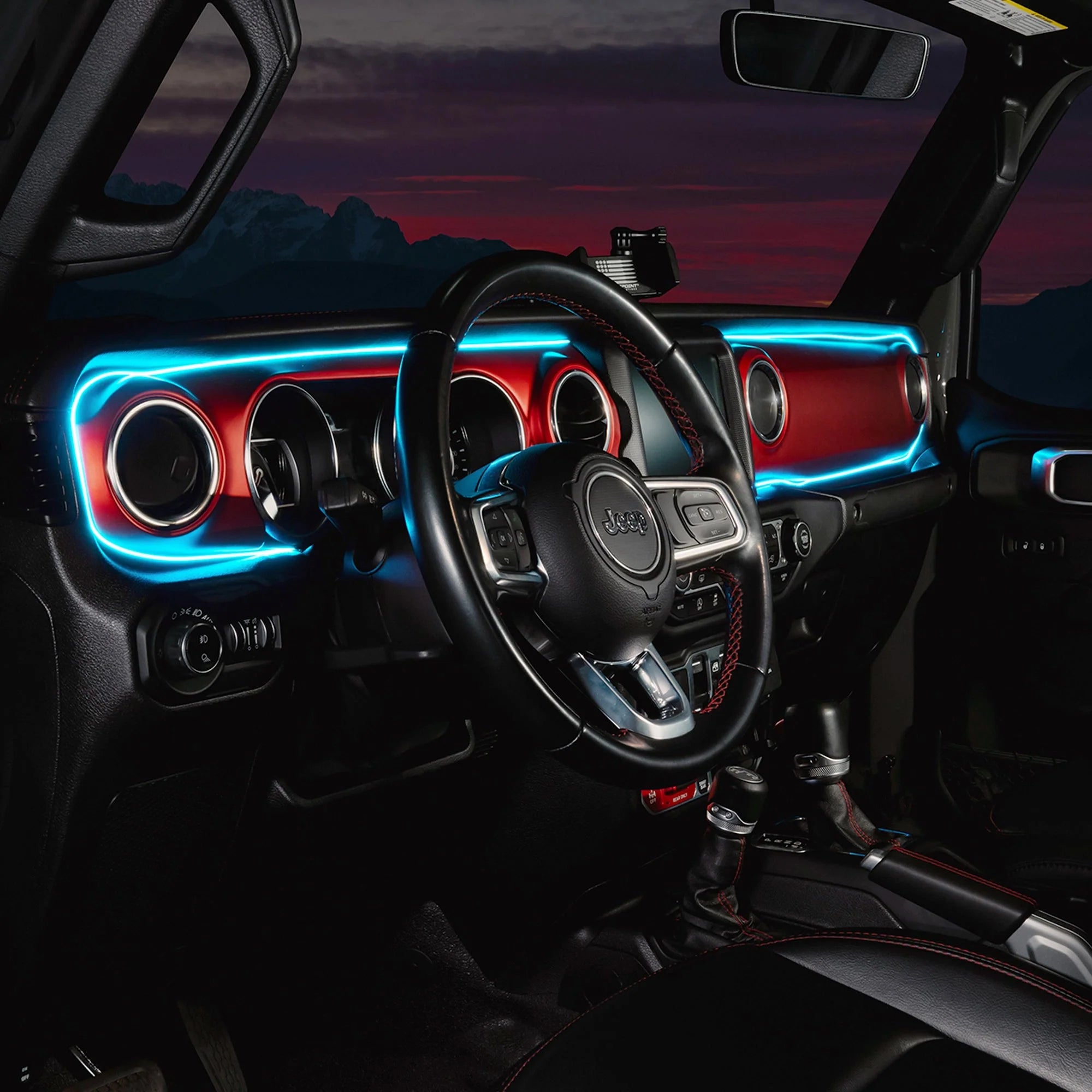 2018-2023 Jeep Wrangler JL/Gladiator JT Dynamic ColorSHIFT LED Interior Dash Board Kit
