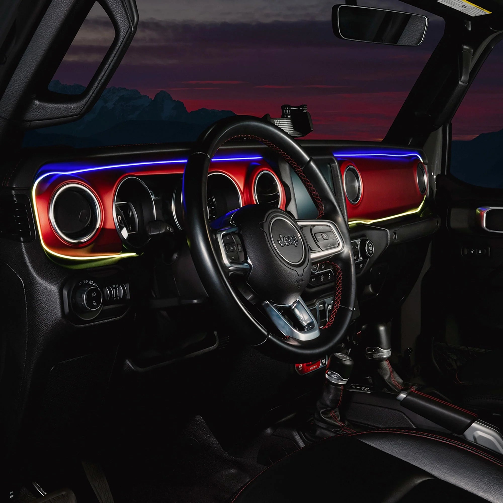 2018-2023 Jeep Wrangler JL/Gladiator JT Dynamic ColorSHIFT LED Interior Dash Board Kit