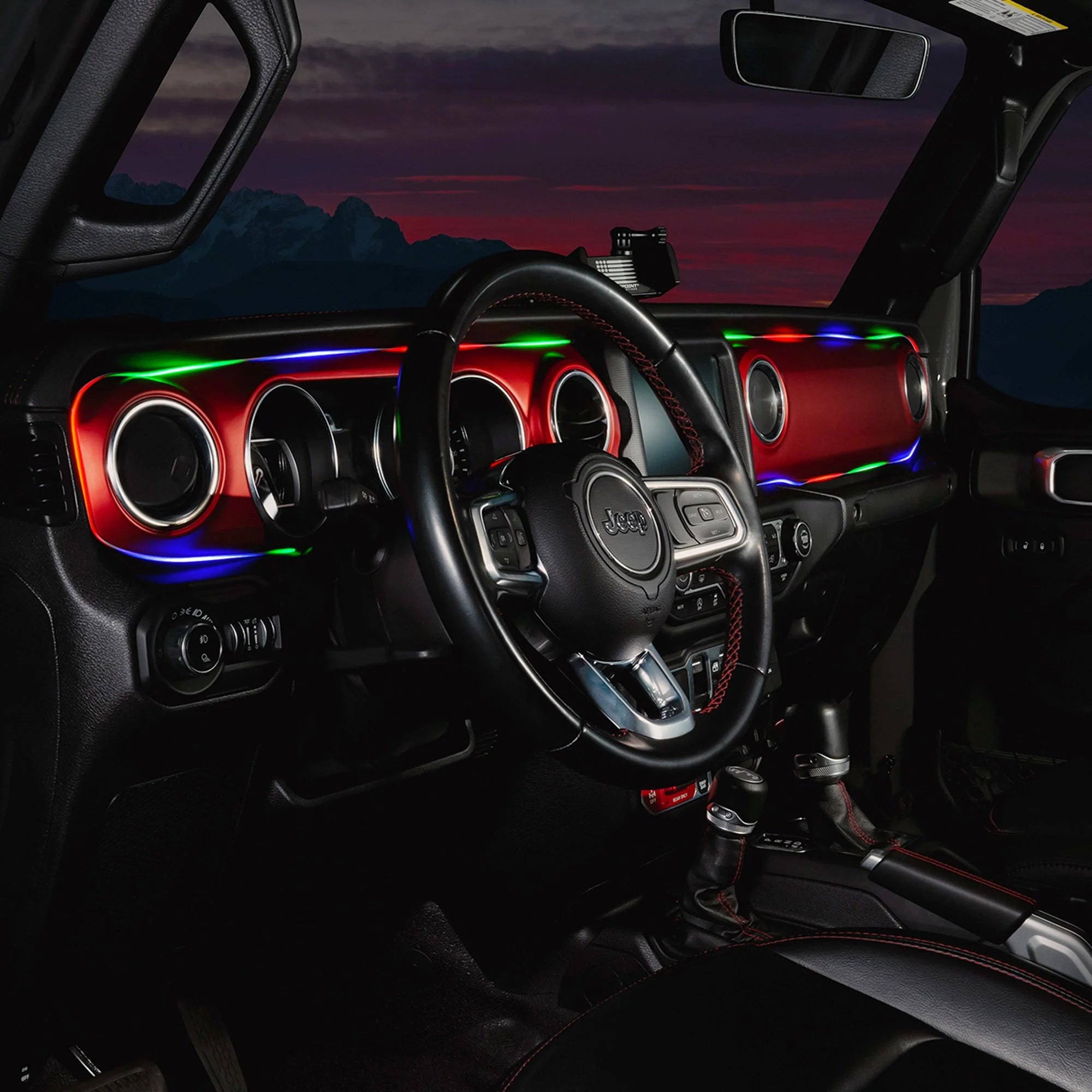 2018-2023 Jeep Wrangler JL/Gladiator JT Dynamic ColorSHIFT LED Interior Dash Board Kit