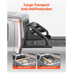Roll Bar for Truck Bed, Adjustable Sport Bar for Universal Mid-Size Pickup, Constructed from Carbon Steel with LED Brake Light, Rack Not Included