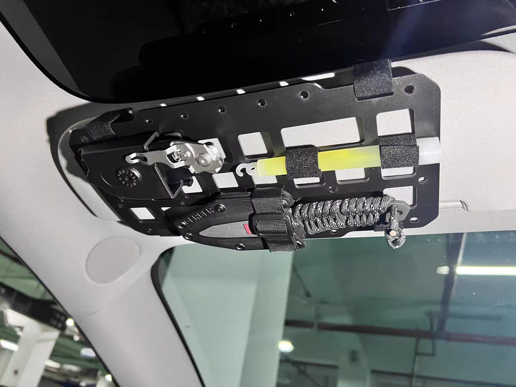 Sun Visor Organizer - Tactical Plate Visor - Molle Interior Modification