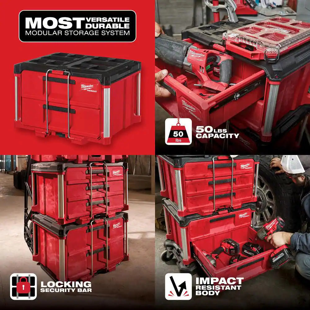 PACKOUT 22 In. 2-Drawer Tool Box with Metal Reinforced Corners