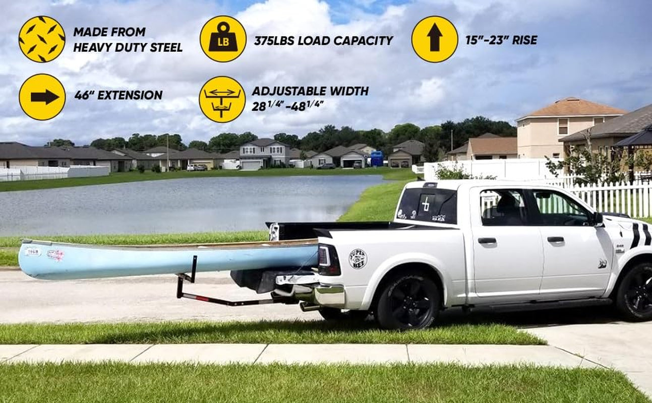 Maxxhaul 70231 Hitch Mount Pick up Truck Bed Extender for Ladder, Rack