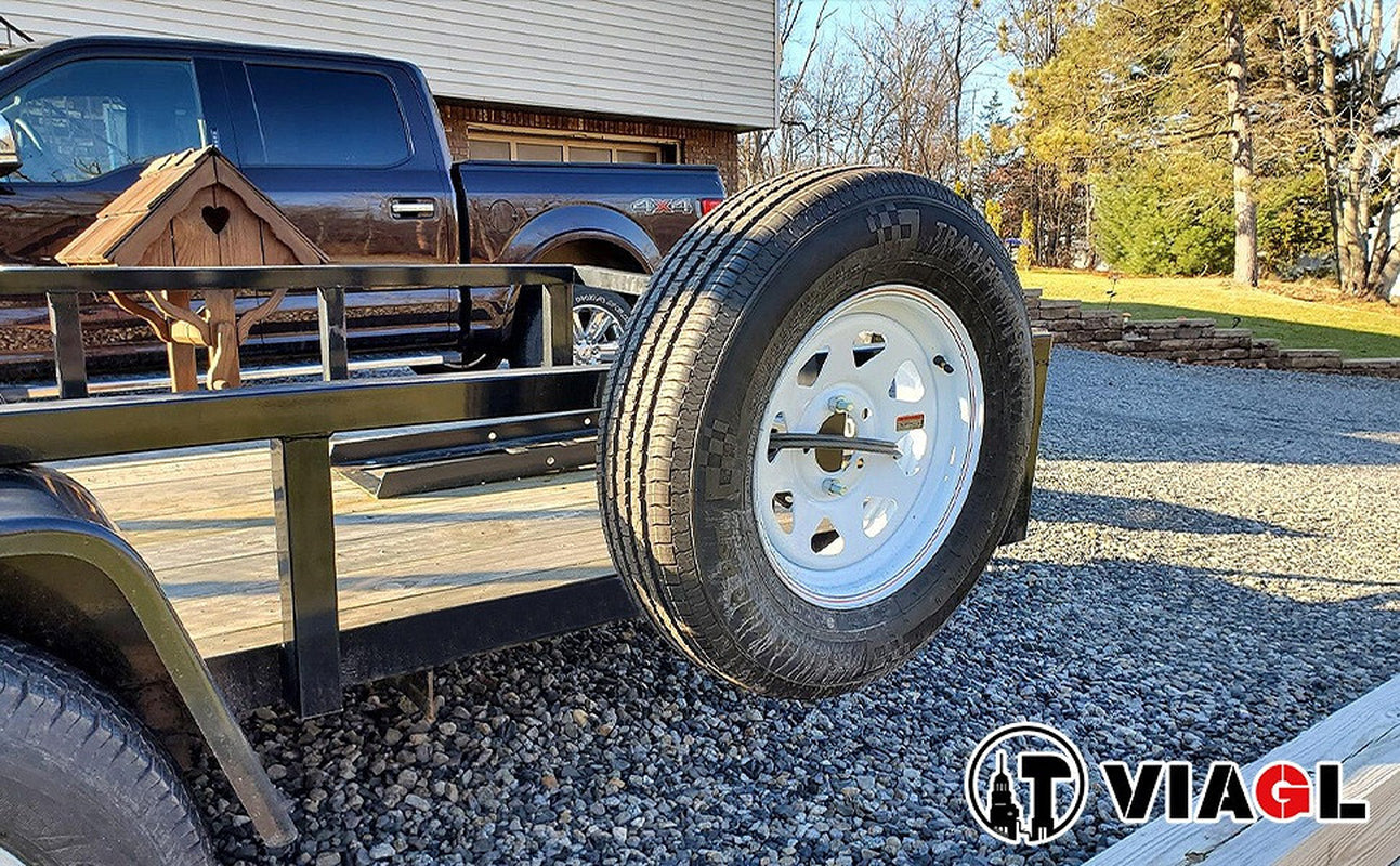 Trailer Spare Tire Side Mount Tire Carrier Wheel Holder Camper RV Boat Tire Rack
