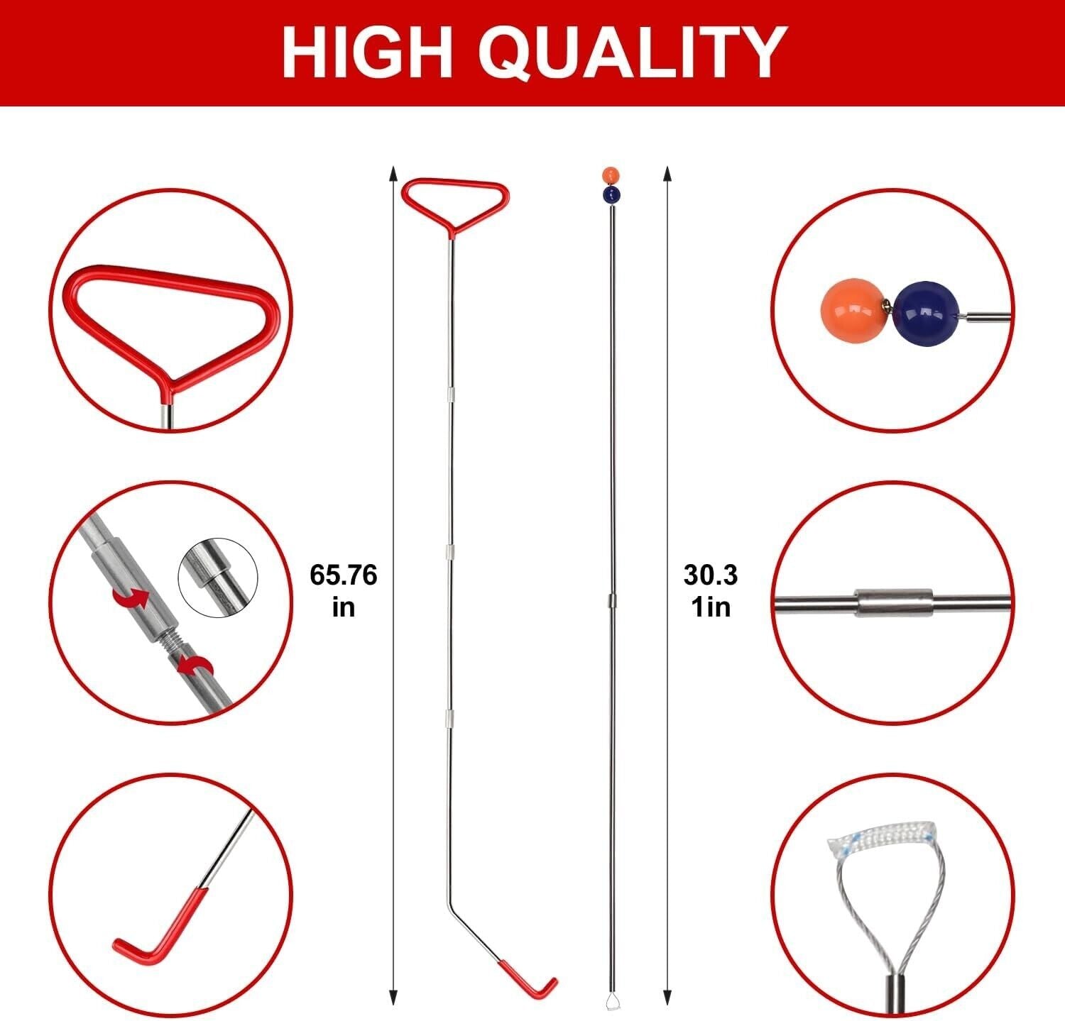 Car Tool Kit Roadside Emergency with Long Reach Grabber Air Wedge Bag Pump 16Pcs