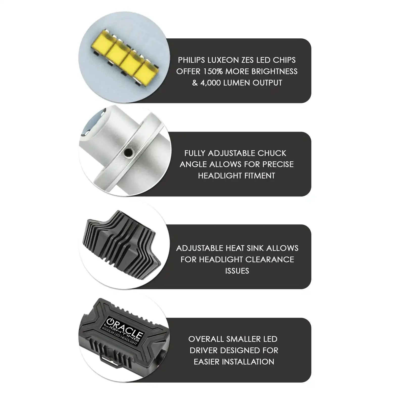2016-2023 Toyota Tacoma H11 - 4,000+ Lumen LED Light Bulb Conversion Kit (Low Beam)
