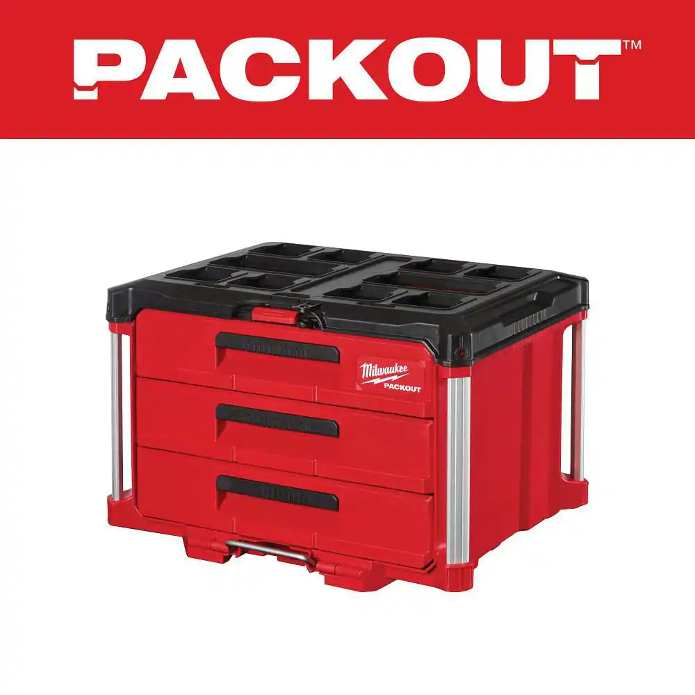 PACKOUT 22 In. Modular 3-Drawer Tool Box with Metal Reinforced Corners