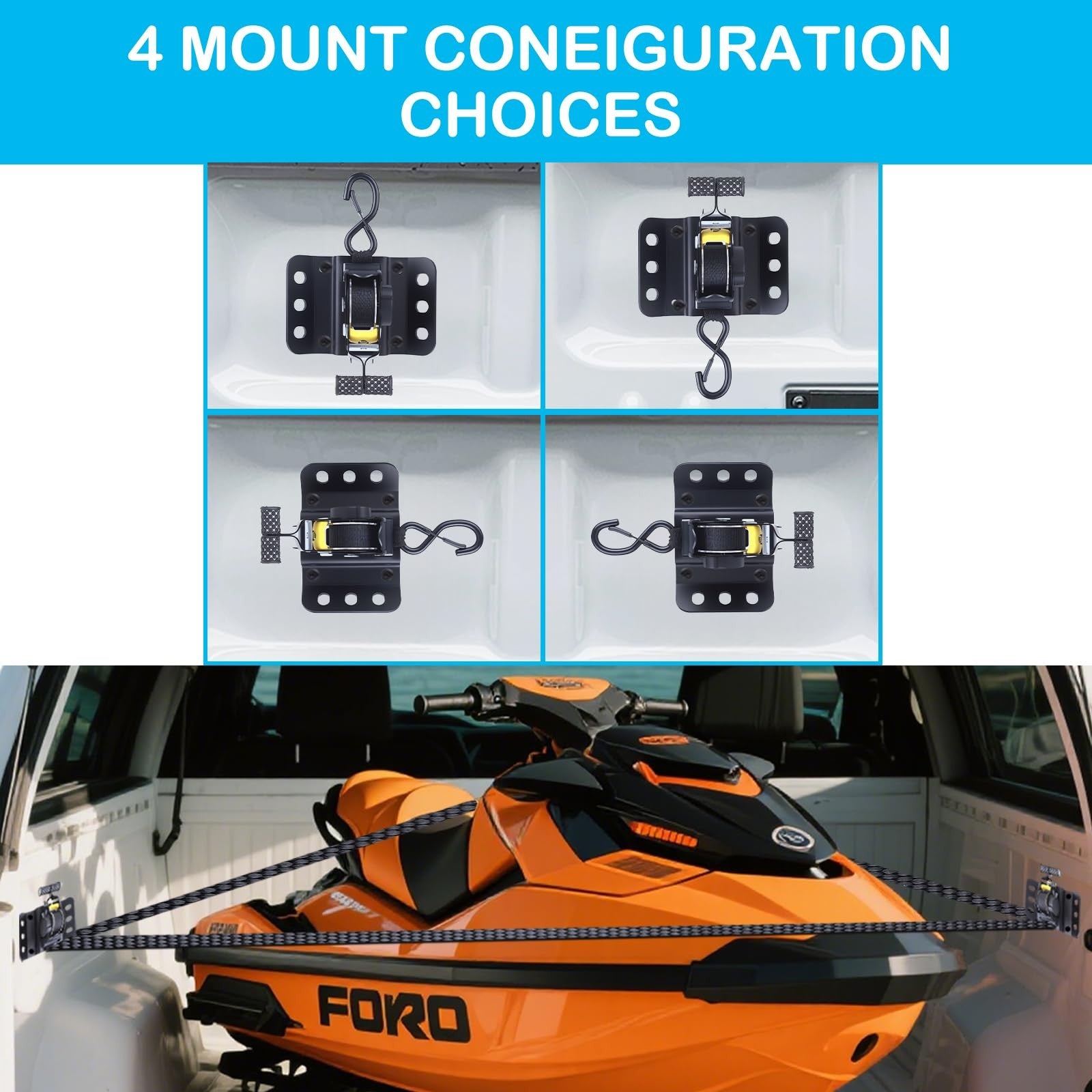 Retractable Ratchet Straps 10Ft Tie down for F150 F250 F350 2015-2025
