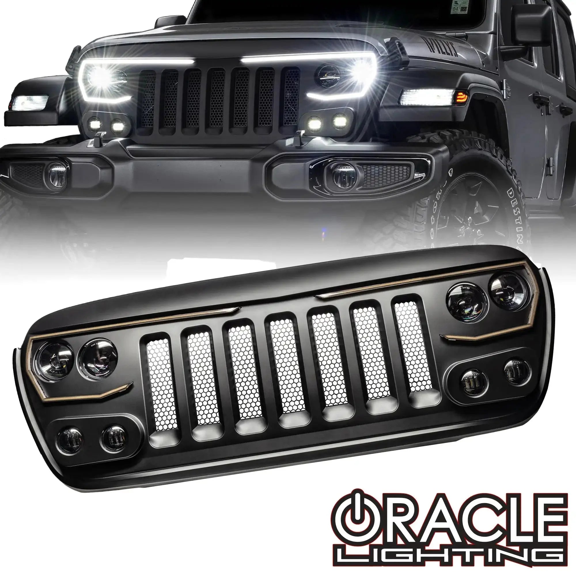 ORACLE Lighting VECTOR™ Pro Series II Full LED Grill for the Jeep Wrangler JL / Gladiator JT