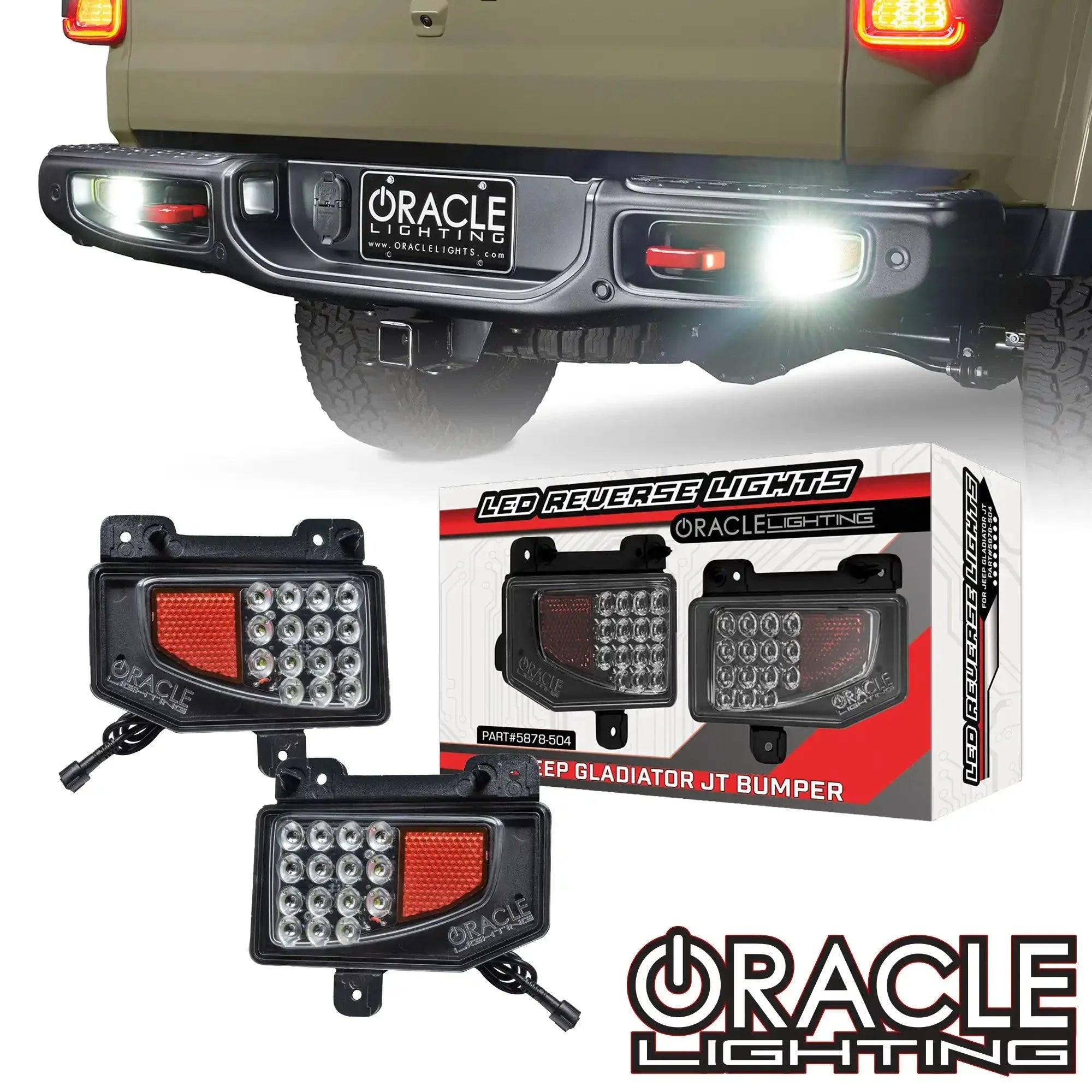 2020-2025 Jeep Gladiator JT Rear Bumper LED Reverse Lights | 1,500 Lumens