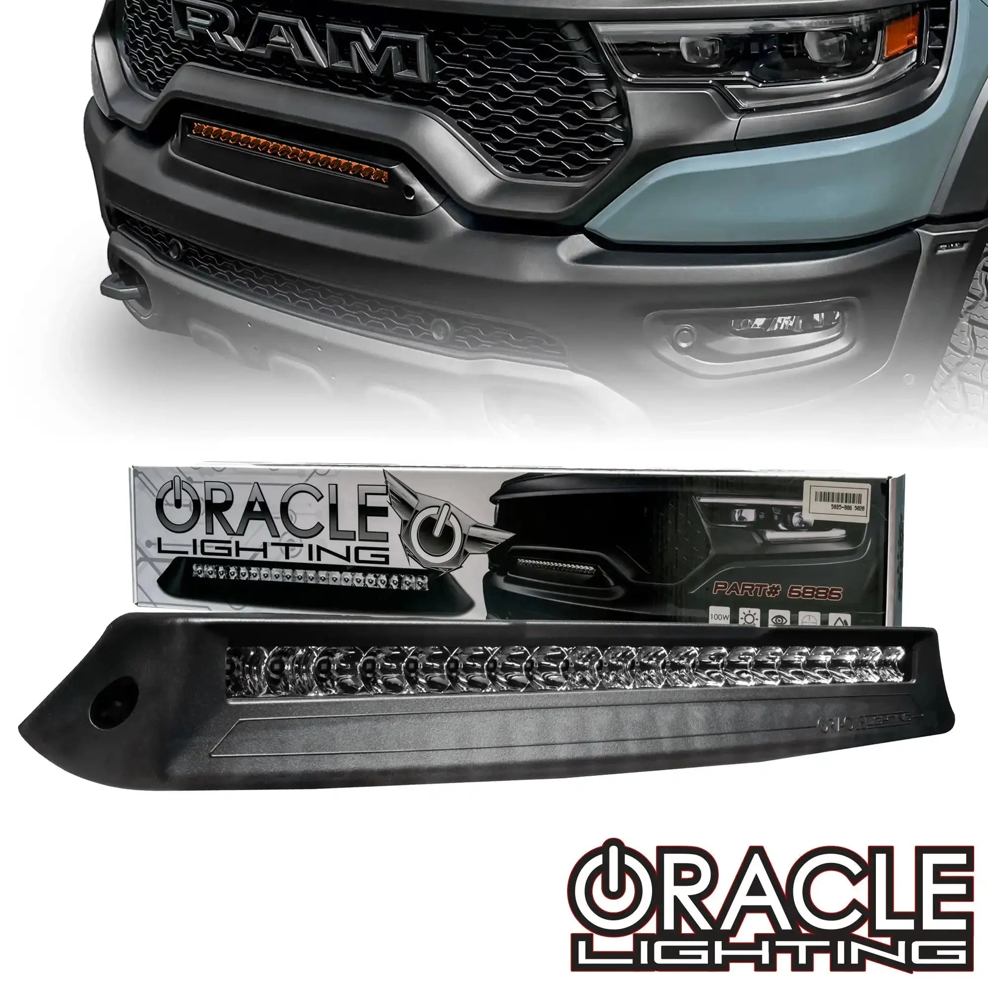 2019-2026 RAM Rebel/TRX/RHO Front Bumper Flush LED Light Bar | 100W 12,000 Lumens