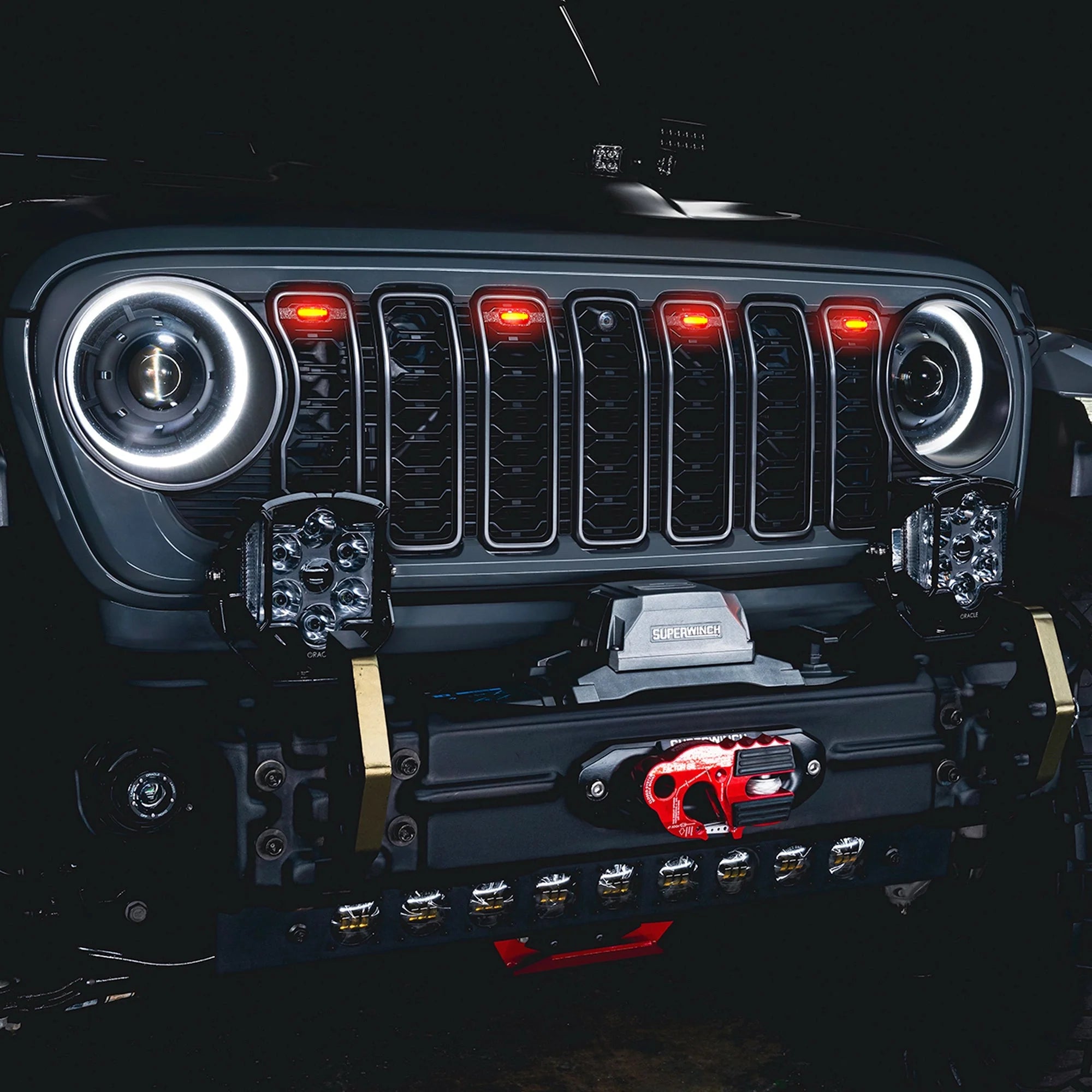 2024+ Jeep Wrangler JL/ Gladiator JT Pre-Runner Style LED Grill Light Kit