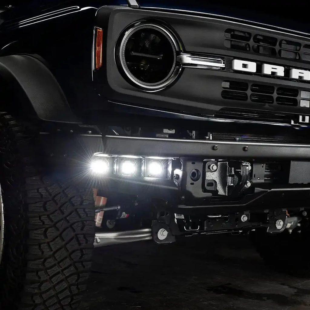 2021-2026 Ford Bronco Triple LED Fog Light Kit - Steel Modular Bumper | 90W