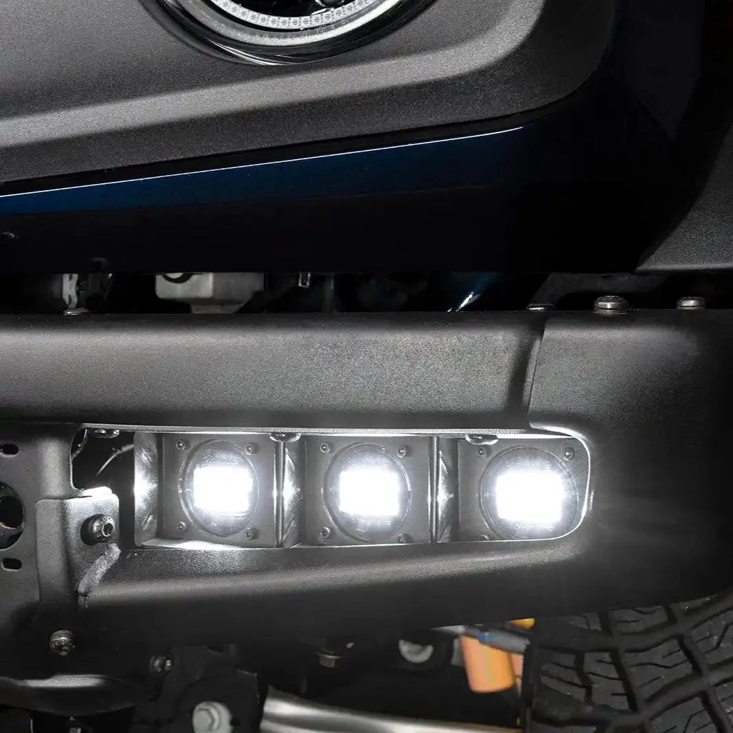 2021-2026 Ford Bronco Triple LED Fog Light Kit - Steel Modular Bumper | 90W
