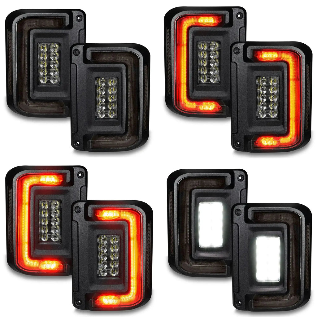 V2 | 2007-2017 Jeep Wrangler JK Flush Mount LED Tail Lights | Low-Profile Trail Protection