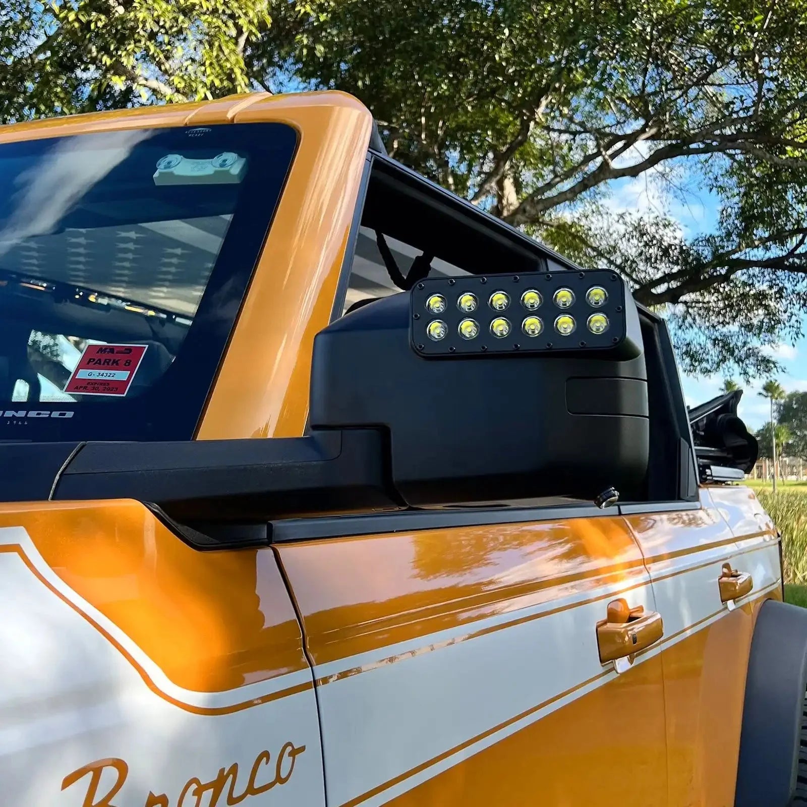 2021-2026 Ford Bronco LED Off-Road Side Mirrors - Peripheral Ditch Lights (2200+ Lumens)