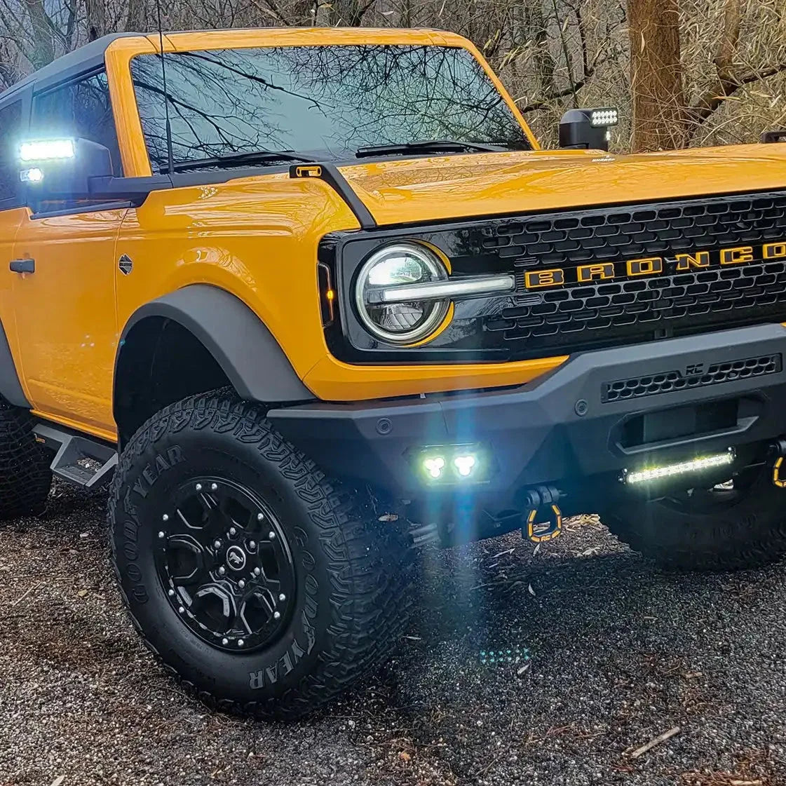 2021-2026 Ford Bronco LED Off-Road Side Mirrors - Peripheral Ditch Lights (2200+ Lumens)