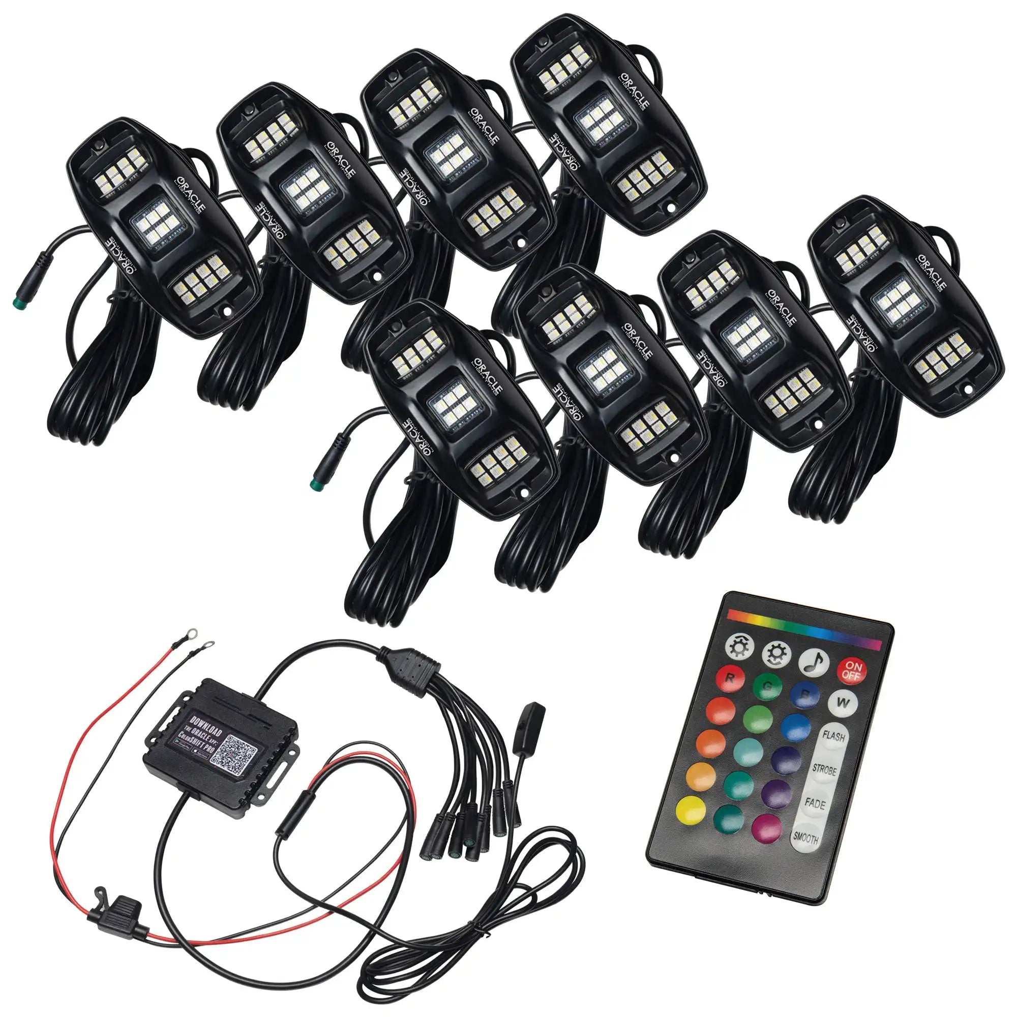 ColorSHIFT RGB+W Underbody Rock Light Kit - 230° Wide Angle Bluetooth Control
