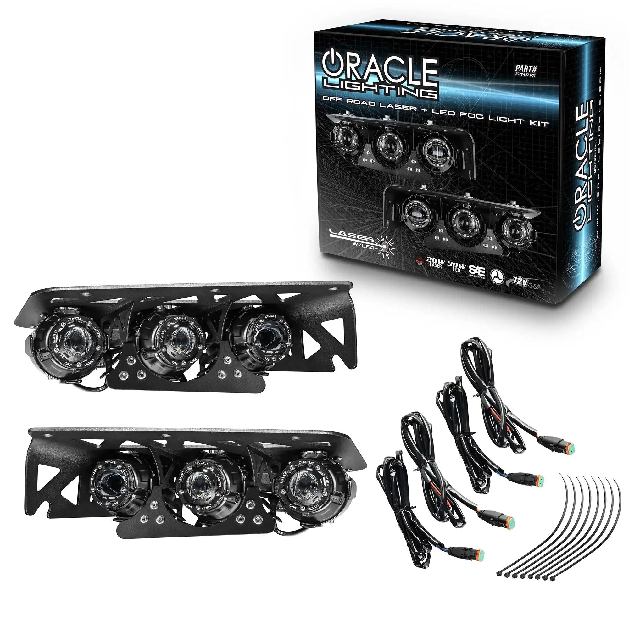 ORACLE Lighting 2021-2026 Ford Bronco Off Road LASER Auxiliary Lights + LED Fog Light Kit for Steel Bumper