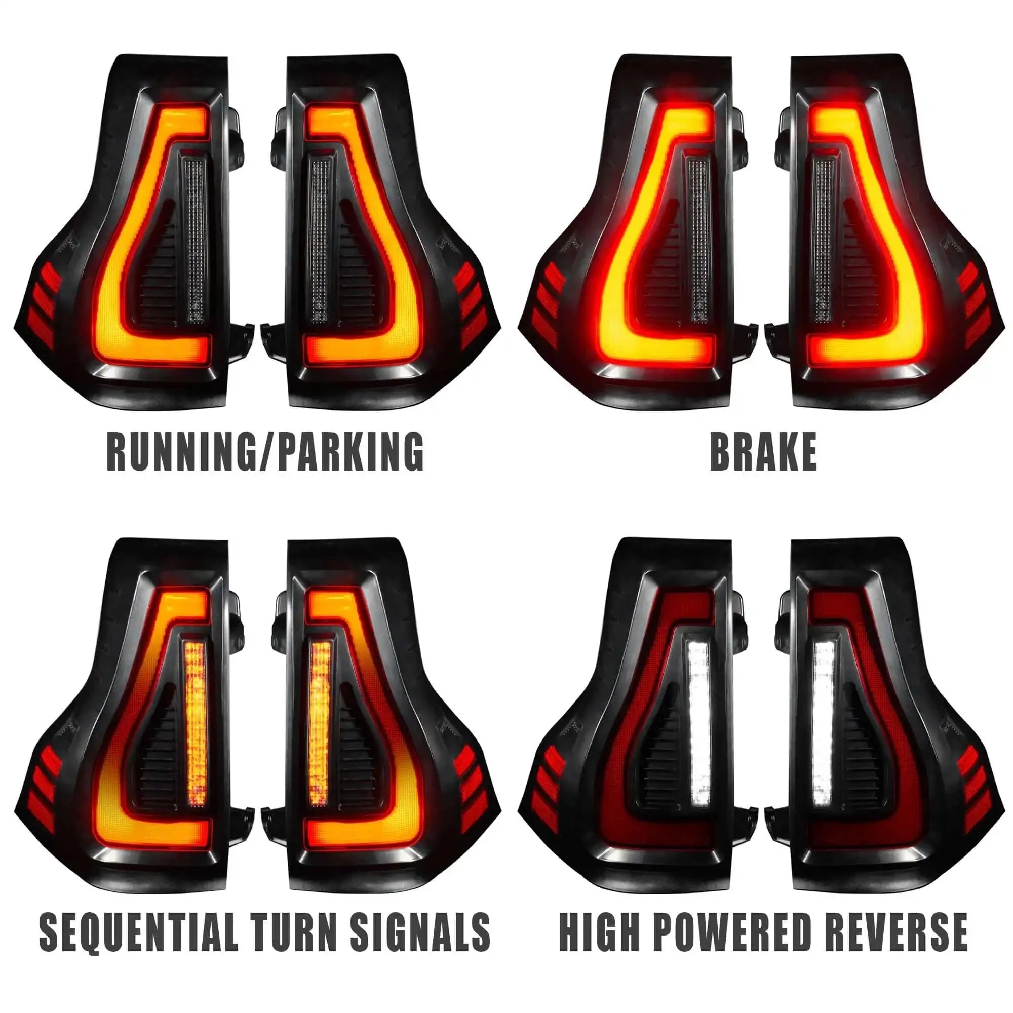 Flush Mount LED Tail Lights 2010-2023 Lexus GX460 Toyota Prado Sequential Lensless