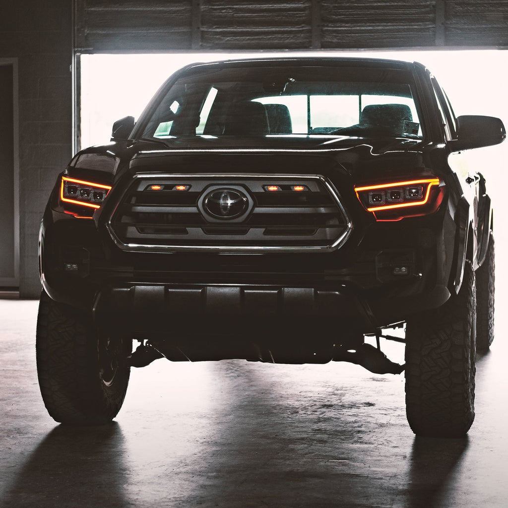 2016-2023 Toyota Tacoma SR5 Pre-Runner LED Grille Light Kit - Amber w/ Tinted Lens