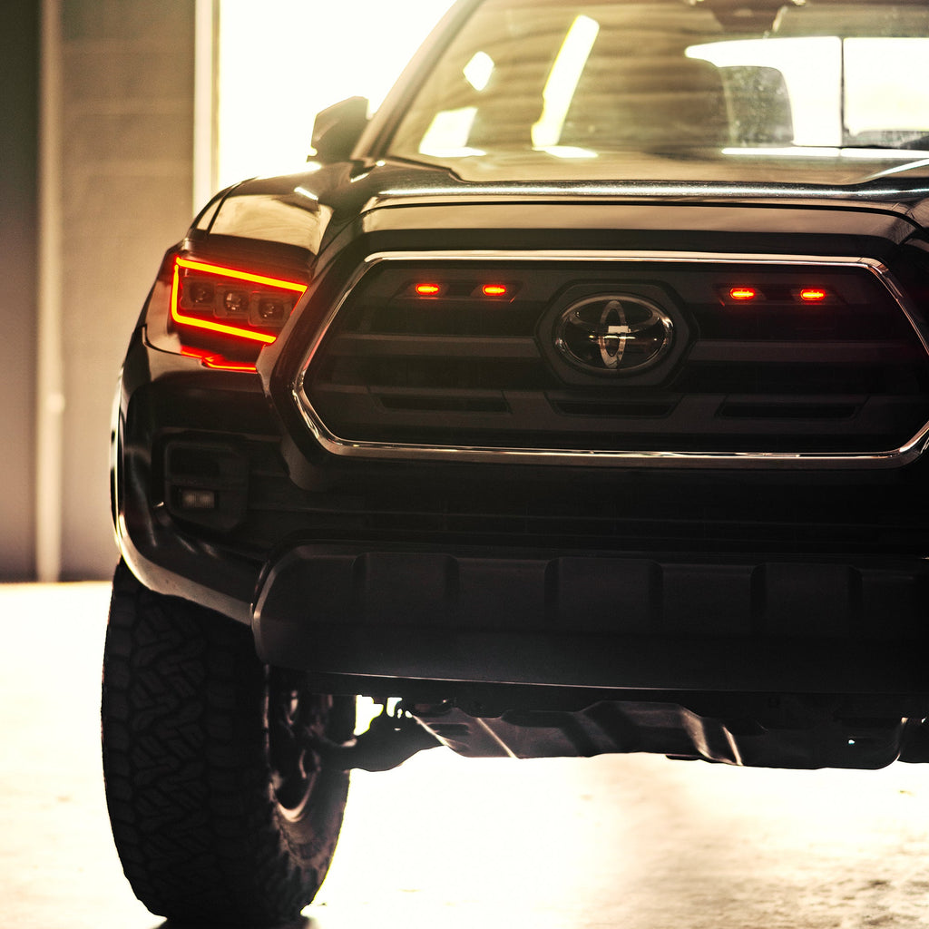 2016-2023 Toyota Tacoma SR5 Pre-Runner LED Grille Light Kit - Amber w/ Tinted Lens