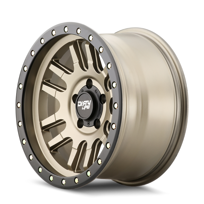 Dirty Life 9309 Canyon Pro 17x9/6x139.7 BP/0mm Offset/106mm Hub Satin Gold Wheel - Beadlock