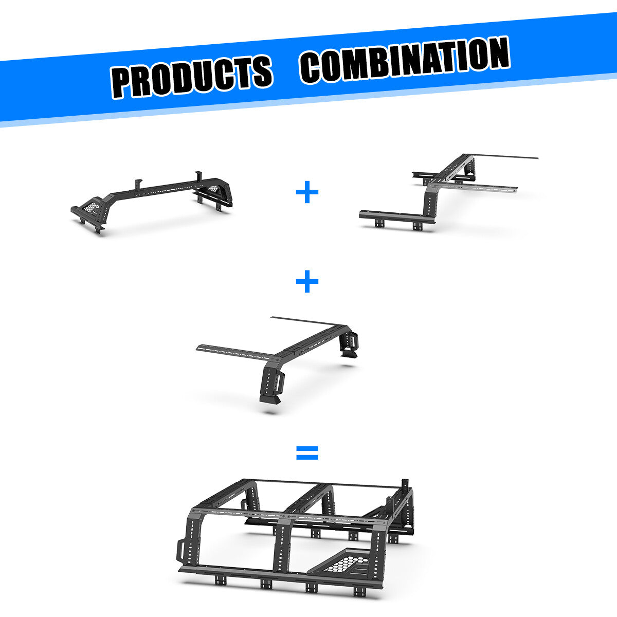 Modular Adjustable Overland Bed Rack Roll Bar for Chevy Ford Toyota Dodge Nissan