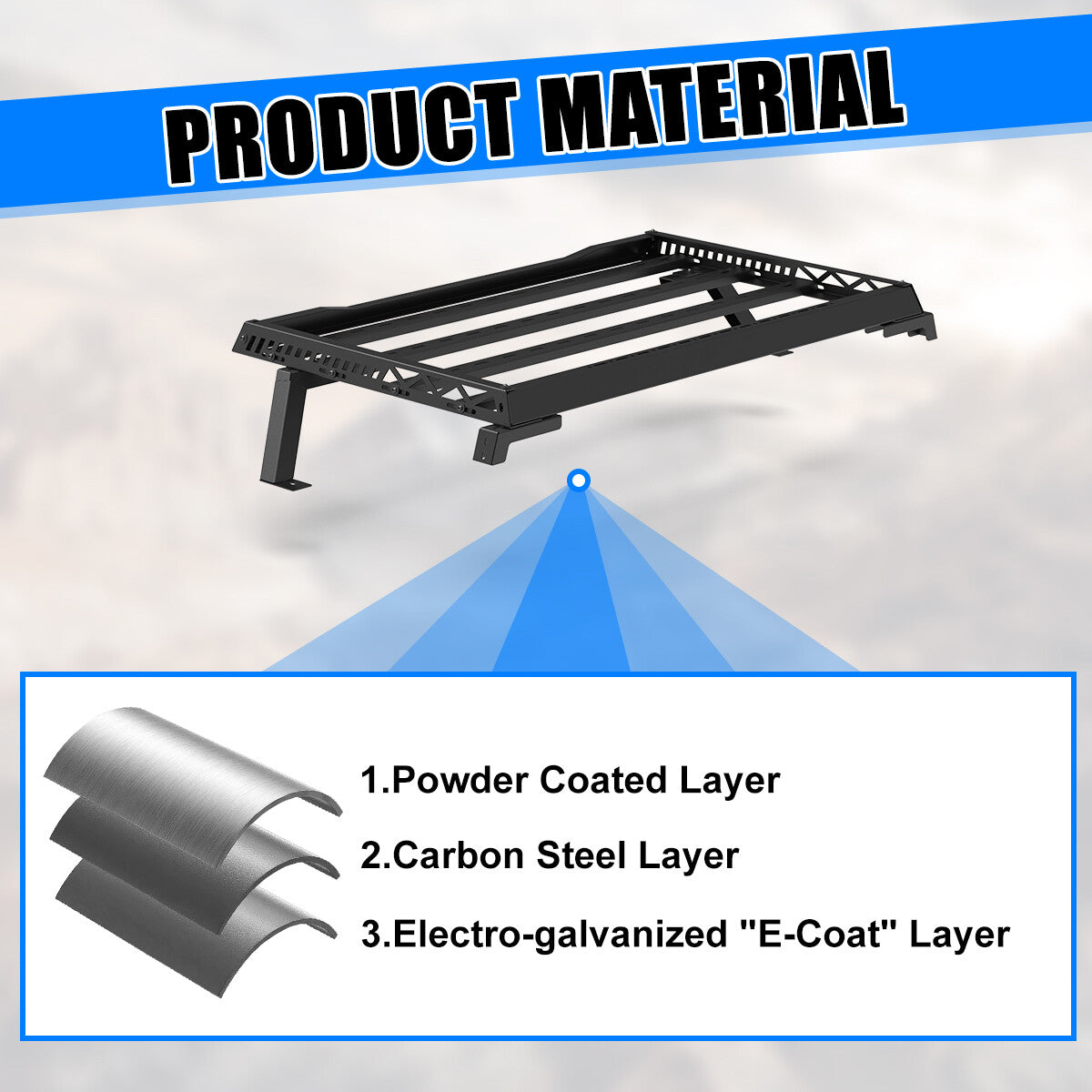 Modular Adjustable Overland Bed Rack Roll Bar for Chevy Ford Toyota Dodge Nissan