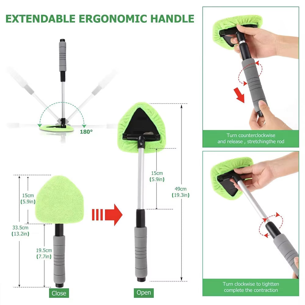 Window/Windshield Cleaning Brush Set, Microfiber (Telescopic) 