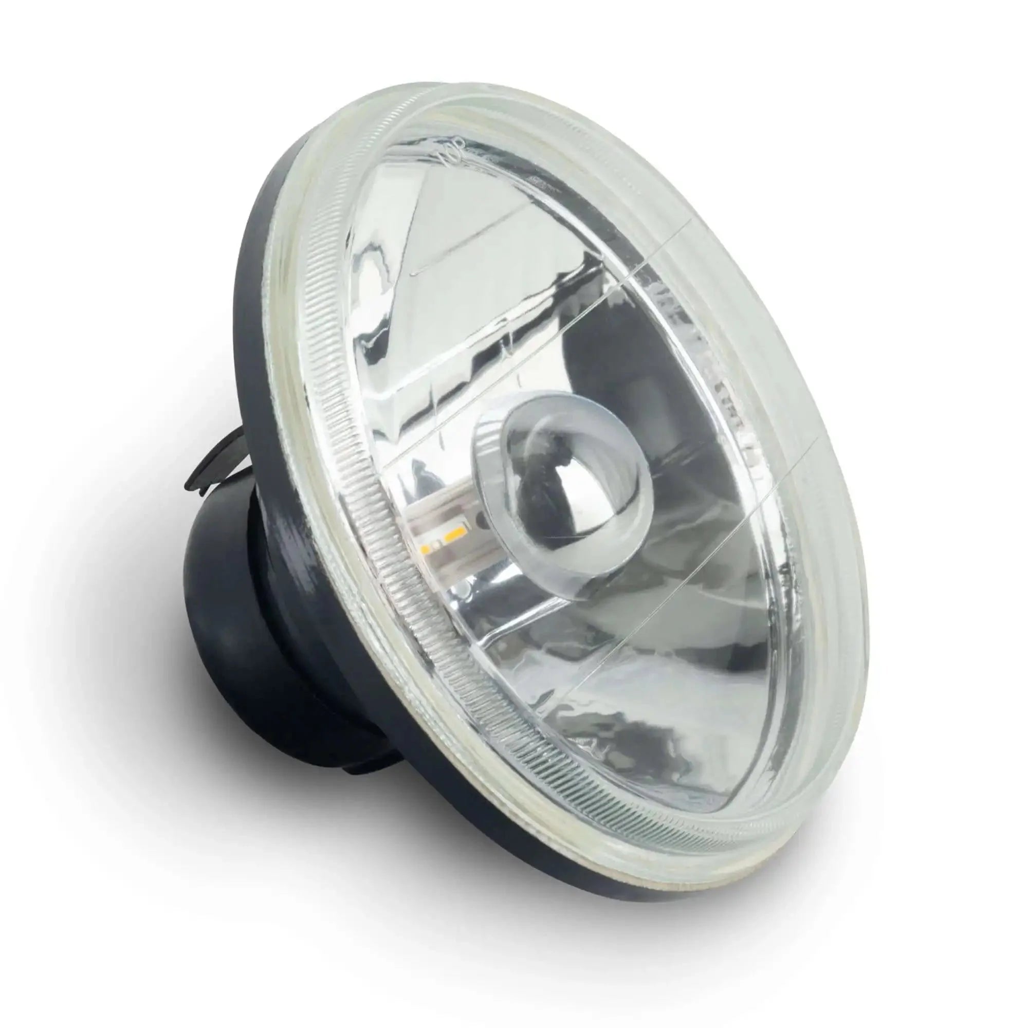 7" Sealed Beam Glass Lens Headlight - Non-Halo (Compatible with H4 LED Bulbs)