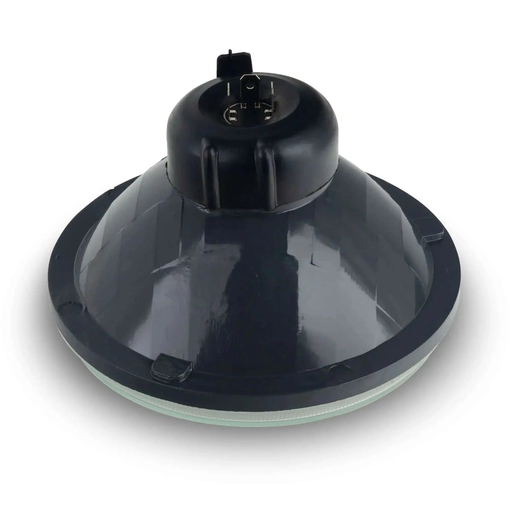 7" Sealed Beam Glass Lens Headlight - Non-Halo (Compatible with H4 LED Bulbs)