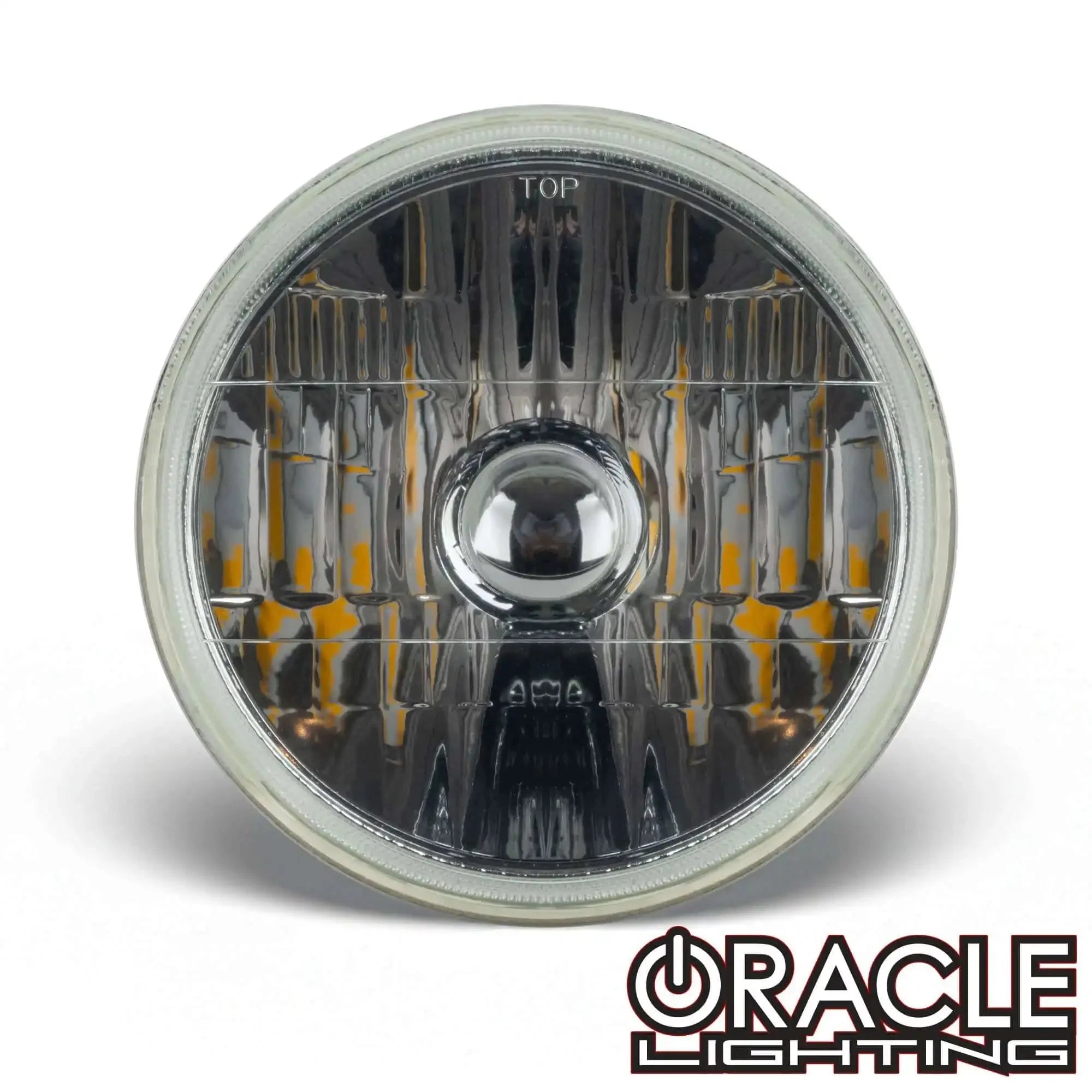 7" Sealed Beam Glass Lens Headlight - Non-Halo (Compatible with H4 LED Bulbs)
