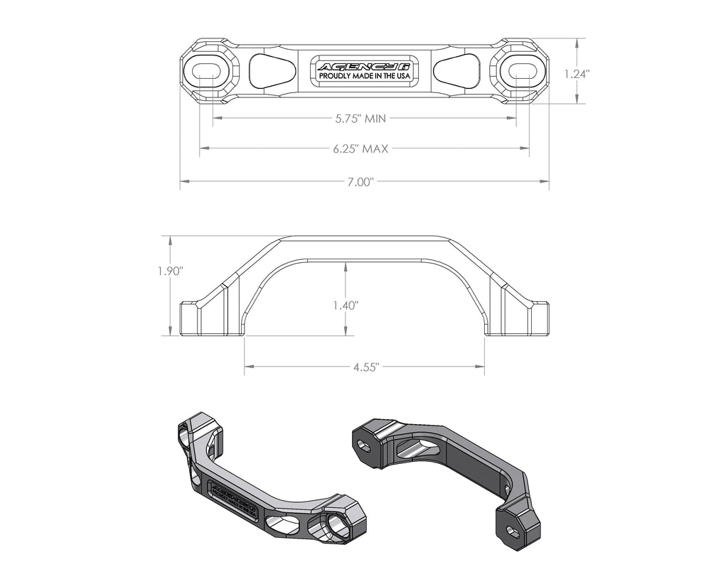 Agency 6 6" Billet Grab Handles - Pair