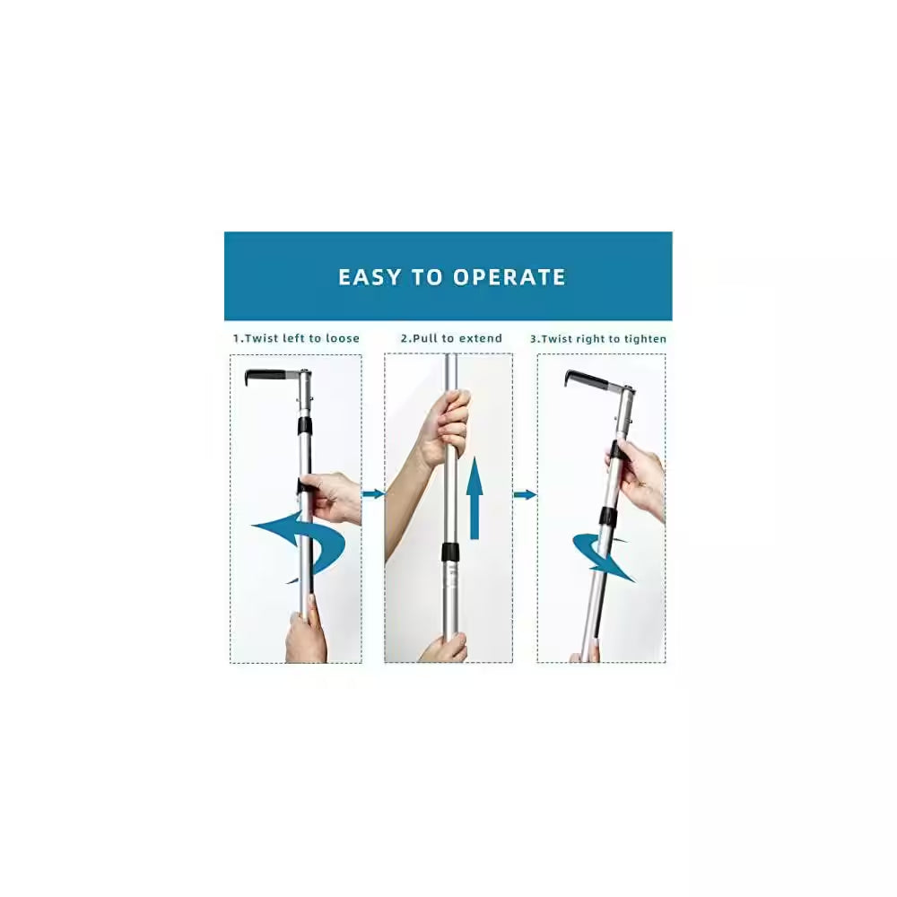 Pickup Truck Multi-Use Grabber Hook - Telescoping Cargo Retriever - Snow Debris Broom  Heavy Duty 