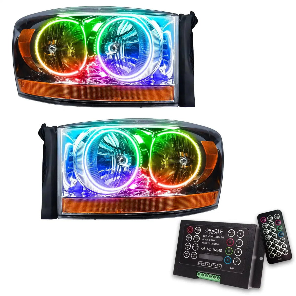 ORACLE Lighting 2006 Dodge Ram Pre-Assembled Halo Headlights - Chrome