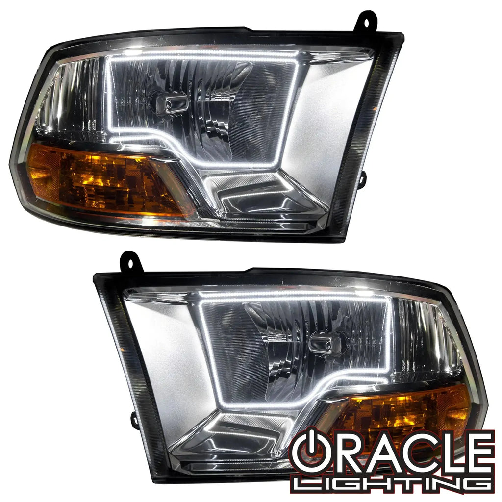ORACLE Lighting 2009-2012 Ram Non-Sport Pre-Assembled Halo Headlights - Chrome Housing