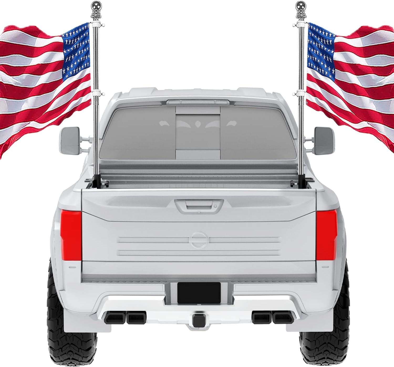 Universal Pickup Truck Flagpole Mount in Bed, No Drilling Flag Holder for Truck