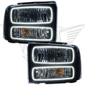 ORACLE Lighting 2005-2007 Ford F-250/F-350 Super Duty Pre-Assembled Halo Headlights - Black Housing