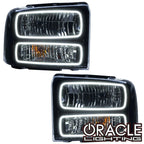 ORACLE Lighting 2005-2007 Ford F-250/F-350 Super Duty Pre-Assembled Halo Headlights - Black Housing