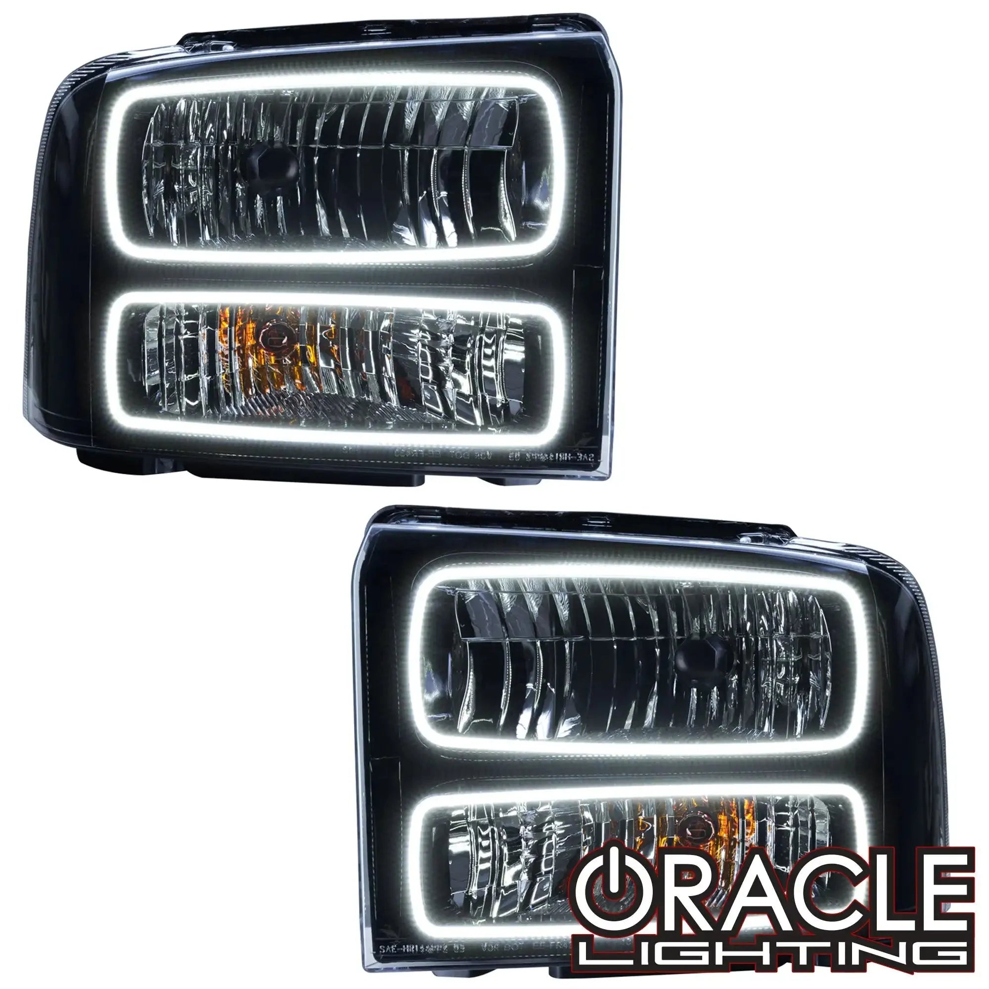 ORACLE Lighting 2005-2007 Ford F-250/F-350 Super Duty Pre-Assembled Halo Headlights - Black Housing