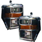 ORACLE Lighting 2008-2010 Ford F-250/F-350 Super Duty Pre-Assembled Halo Headlights - Black