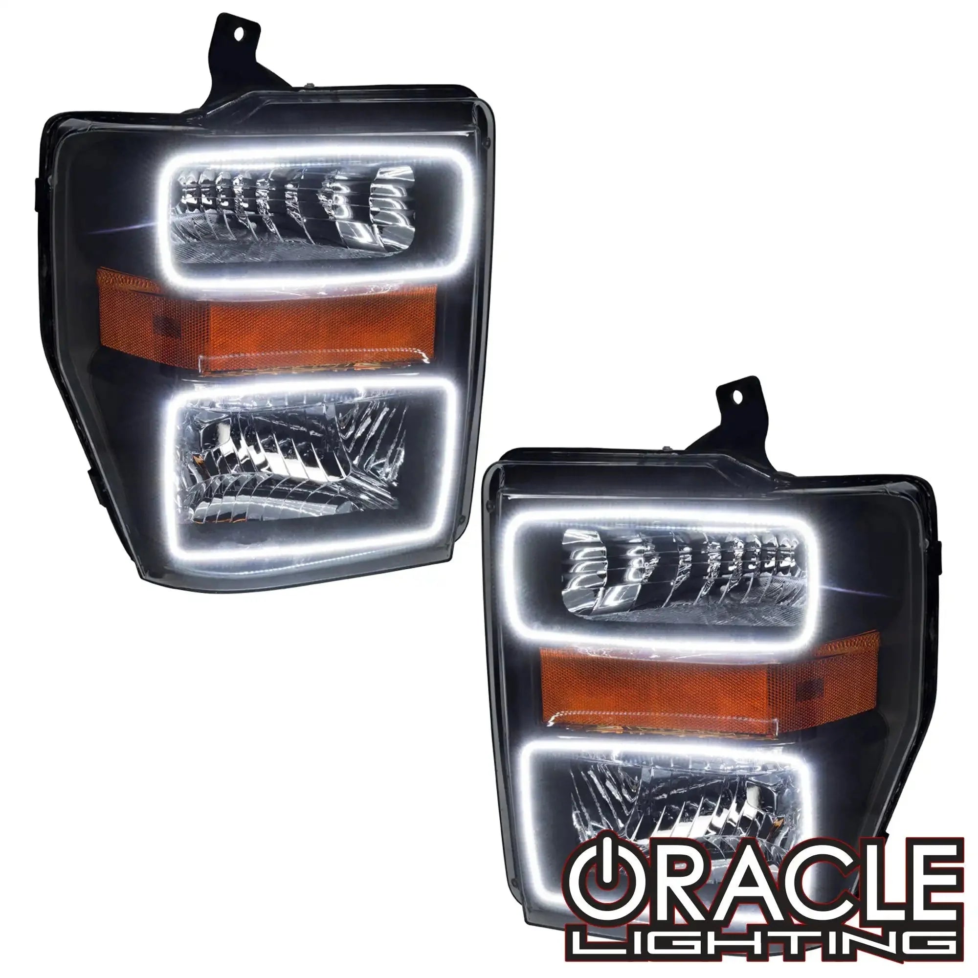 ORACLE Lighting 2008-2010 Ford F-250/F-350 Super Duty Pre-Assembled Halo Headlights - Black