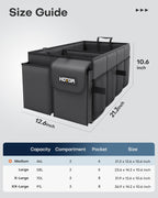 Trunk Organizer - Foldable Trunk Storage for Cars & SUV, Black,  21.3"×12.6"×10.6"