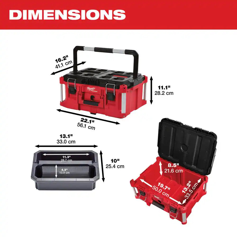 PACKOUT 22 In. Large Portable Tool Box Fits Modular Storage System